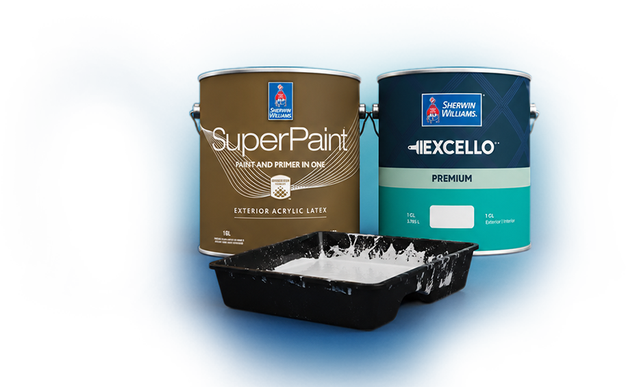 Latas Sherwin Williams SuperPaint y Excello