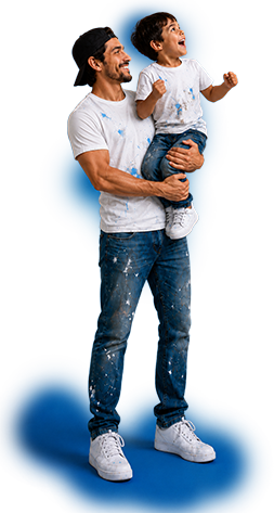 Papá cargando a su hijo