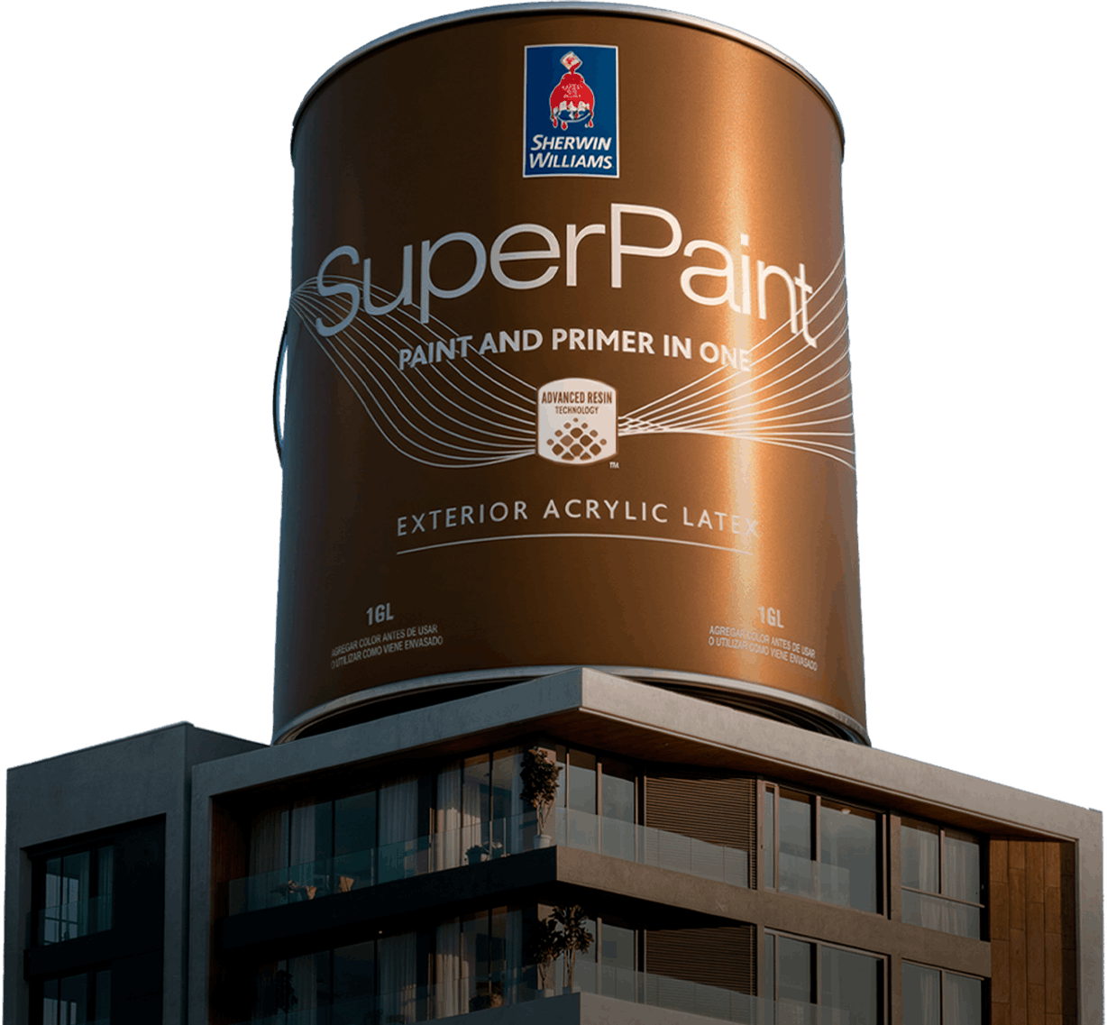 Lata SuperPaint sobre edificio