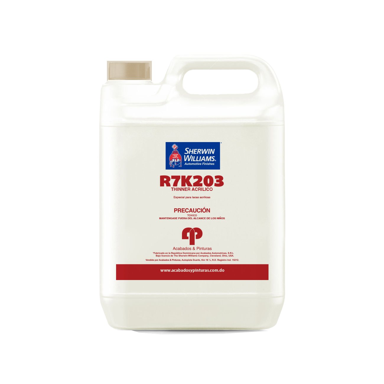 Lata de Pintura Thinner Acrilico Automotriz R7K203